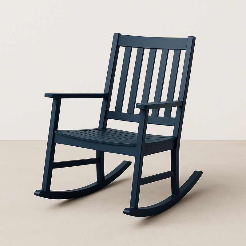 Schaukelstuhl Holz Dunkelblau