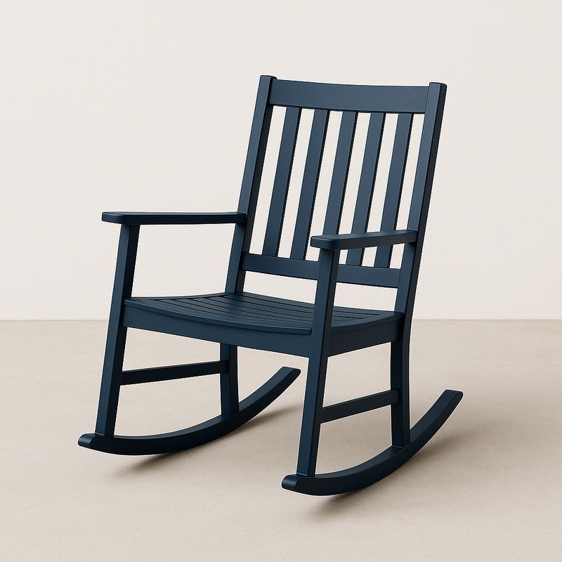 Schaukelstuhl Holz Dunkelblau