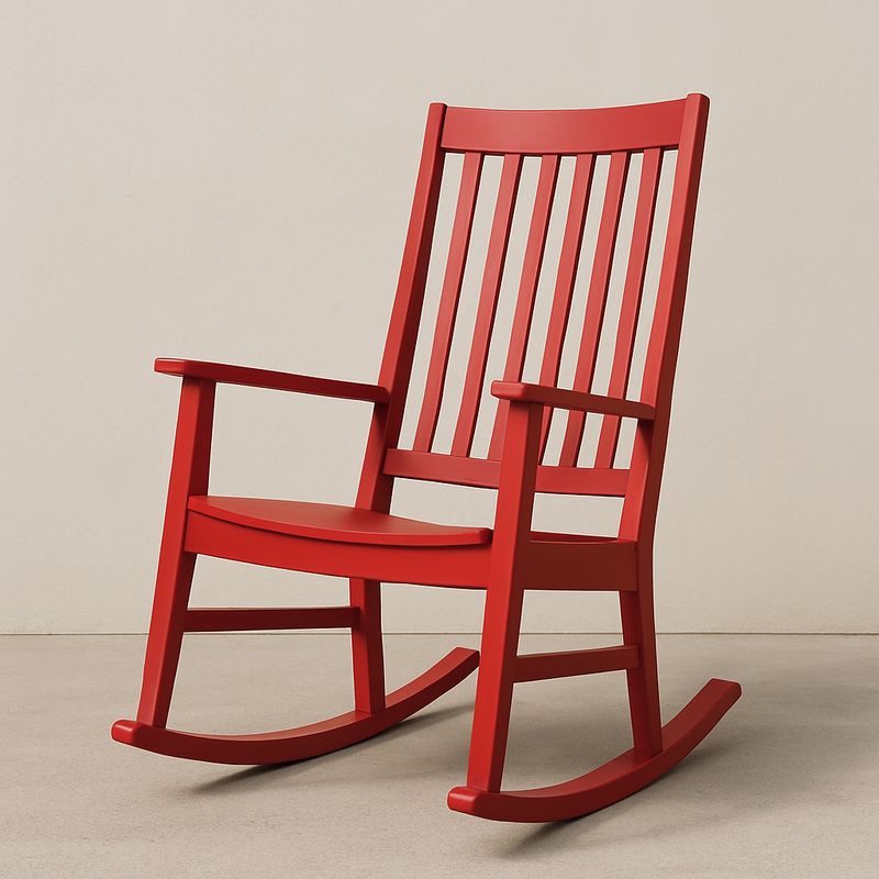 Schaukelstuhl Holz Rot 105x60x85 cm