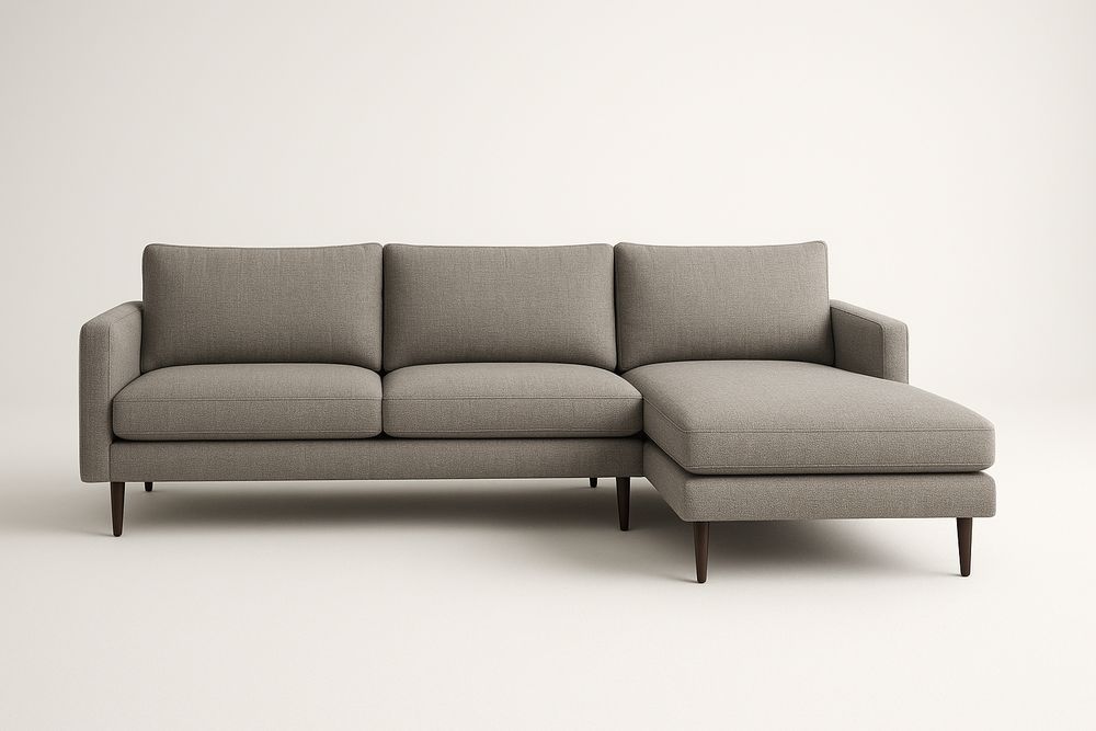 Canapé d'angle en tissu gris 255cm-Jardinanila