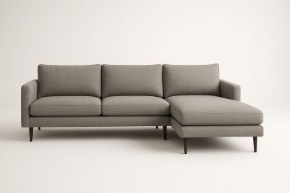 Canapé d'angle en tissu gris 255cm-Jardinanila