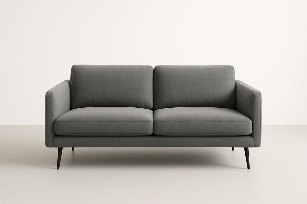 Canapé 2 Places en Tissu Gris 178cm-Jardinanila