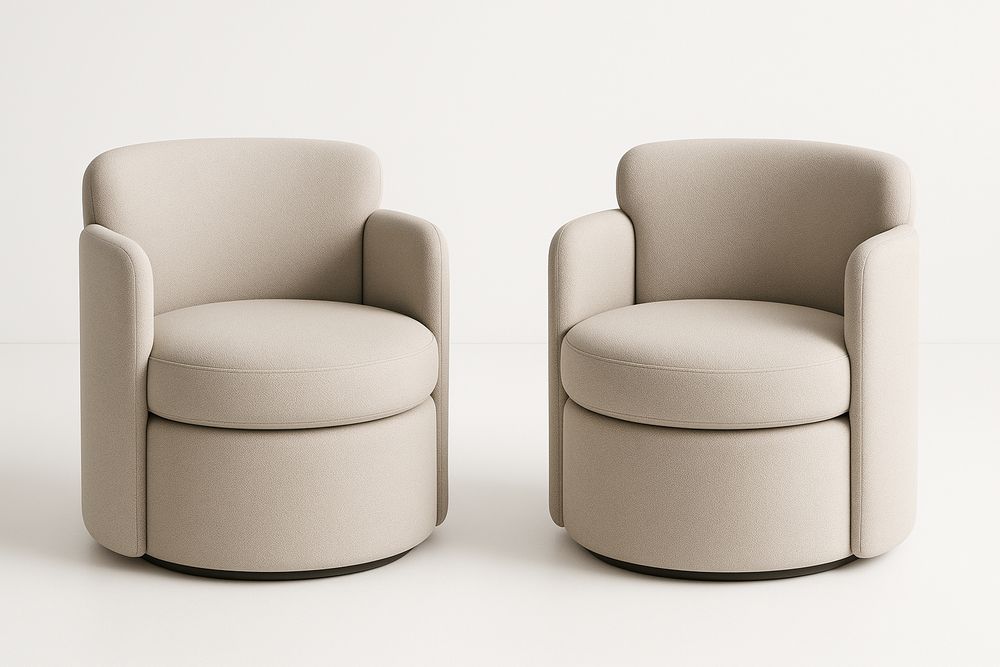 Lot de 2 fauteuils en tissu beige avec mousse-Jardinanila