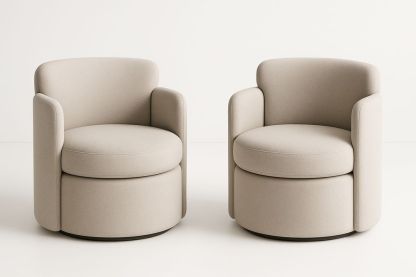 Lot de 2 fauteuils en tissu beige avec mousse-Jardinanila