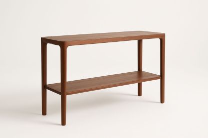 Table console en bois avec étagère 120x35x75 cm Marron-Jardinanila