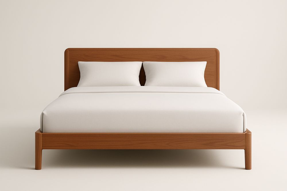 Lit double en bois 200 cm × 160 cm-Jardinanila