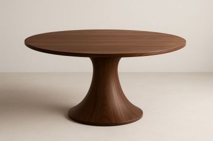 Table ronde en bois de noyer-Jardinanila