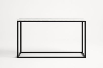 Console en Marbre et Métal Blanc et Noir 120x40x80 cm-Jardinanila