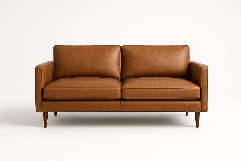 Canapé 2 Places Cuir Synthétique Marron-Jardinanila