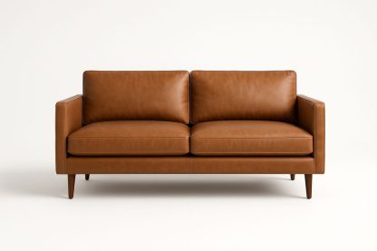 Canapé 2 Places Cuir Synthétique Marron-Jardinanila