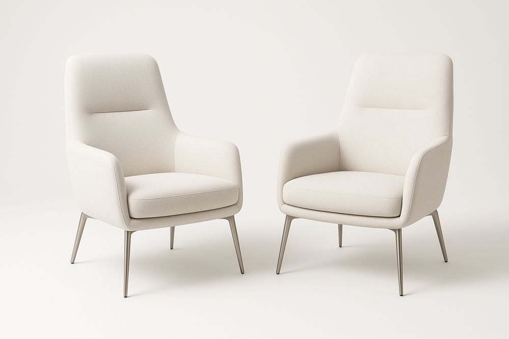 Fauteuils en tissu polyester Beige avec pieds en métal 80x70x90cm-Jardinanila