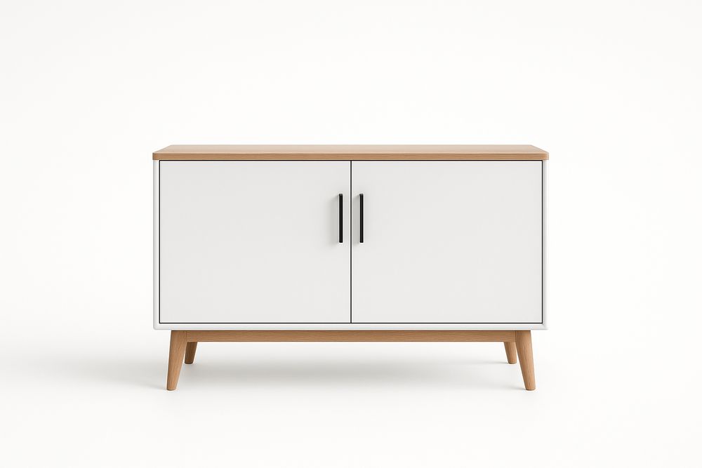 Buffet en Bois MDF et Chêne Blanc 120x40x75cm-Jardinanila