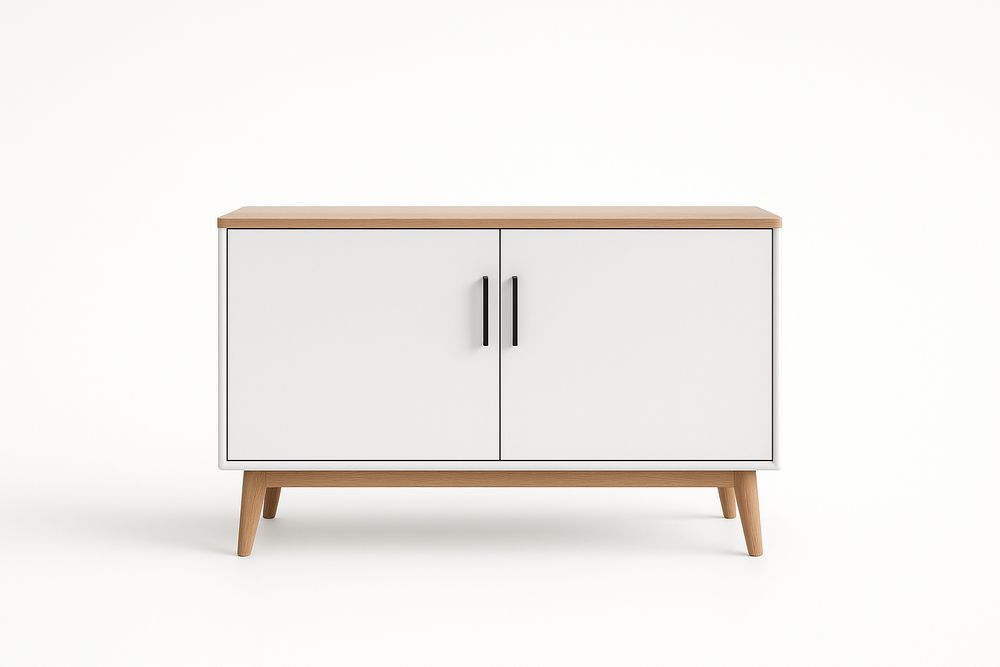 Buffet en Bois MDF et Chêne Blanc 120x40x75cm-Jardinanila