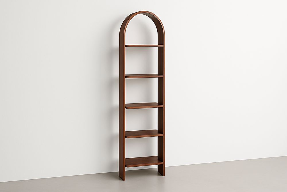 Bibliothèque en bois massif, hauteur 178 cm, couleur marron-Jardinanila