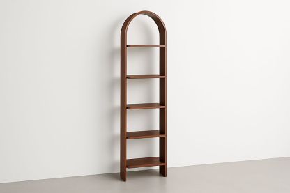 Bibliothèque en bois massif, hauteur 178 cm, couleur marron-Jardinanila
