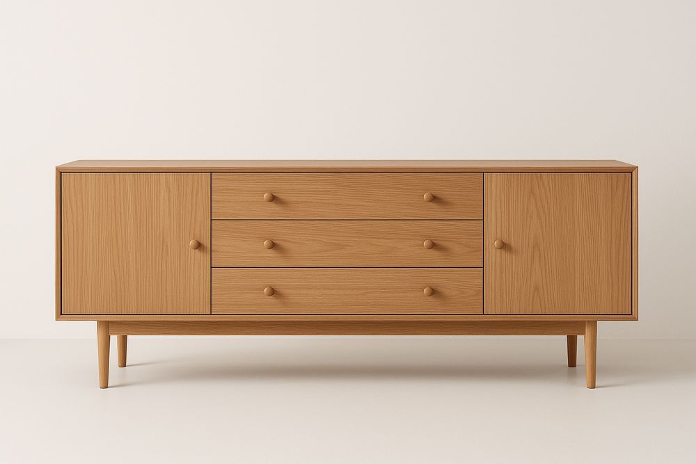 Buffet en bois avec portes et tiroirs-Jardinanila