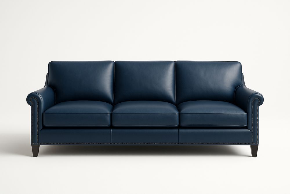 Canapé 3 Places Cuir Bleu-Jardinanila