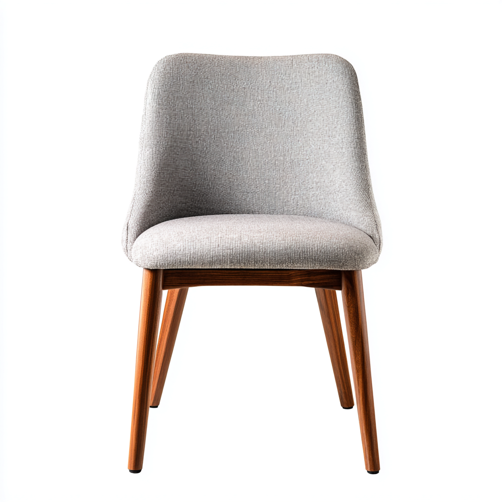 Sedia da pranzo imbottita in tessuto 47x55x85 cm - grigio-legno - design contemporaneo-Sereneete