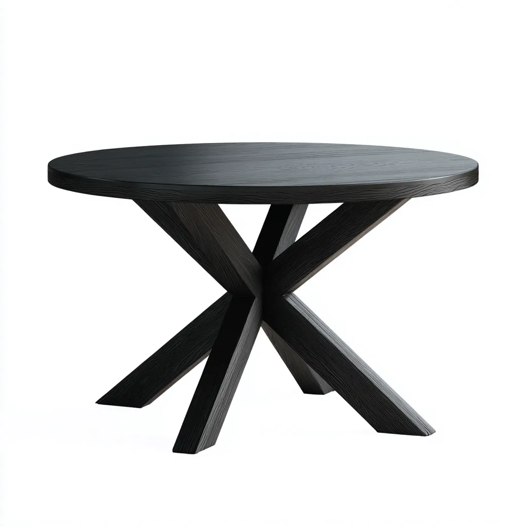 Tavolo da pranzo rotondo in legno 120x120x76 cm - nero - stile contemporaneo-Sereneete
