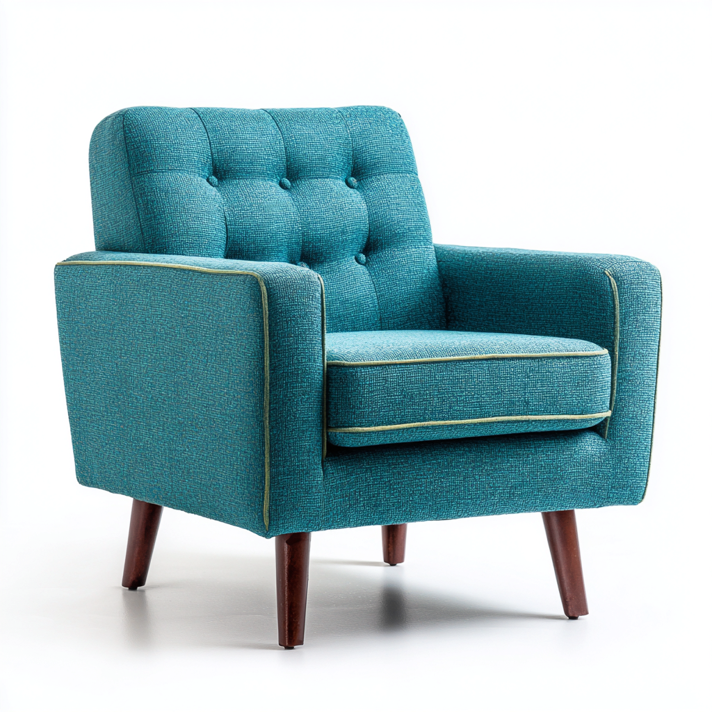 Poltrona in tessuto 85x85x80 cm - turchese - design moderno-Sereneete