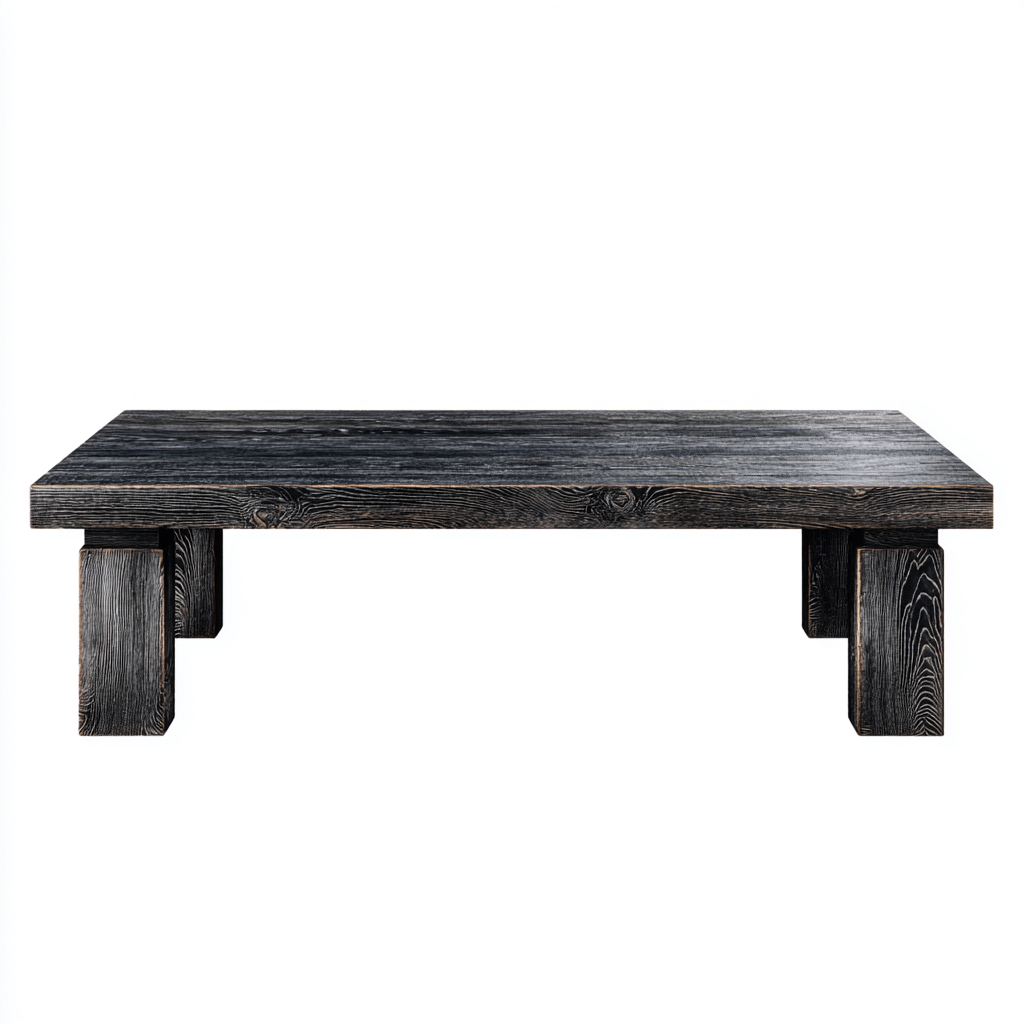 Tavolino da caffè legno massello 120x60x40 cm - nero - stile industriale-Sereneete