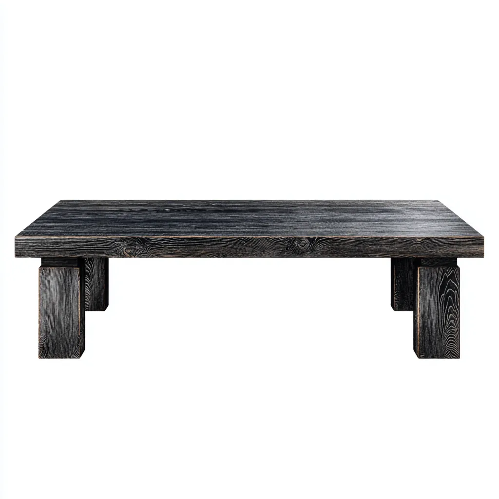 Tavolino da caffè legno massello 120x60x40 cm - nero - stile industriale-Sereneete