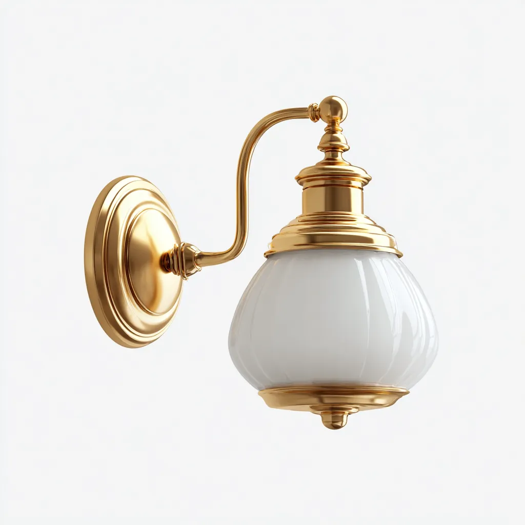 Applique 25x20x35 cm - ottone e vetro - dorato-bianco - stile classico-Sereneete