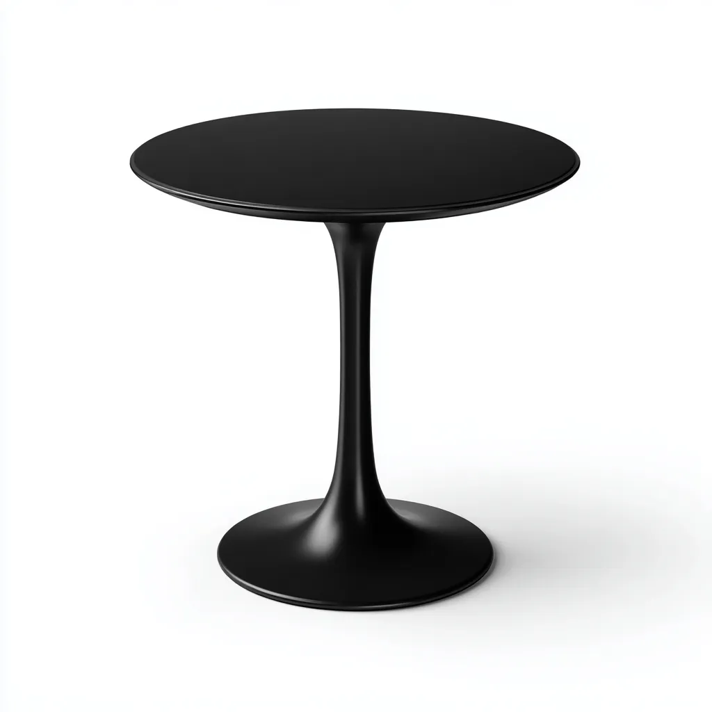 Tavolo da pranzo rotondo in metallo 80x80x75 cm - nero - base a calice moderna-Sereneete