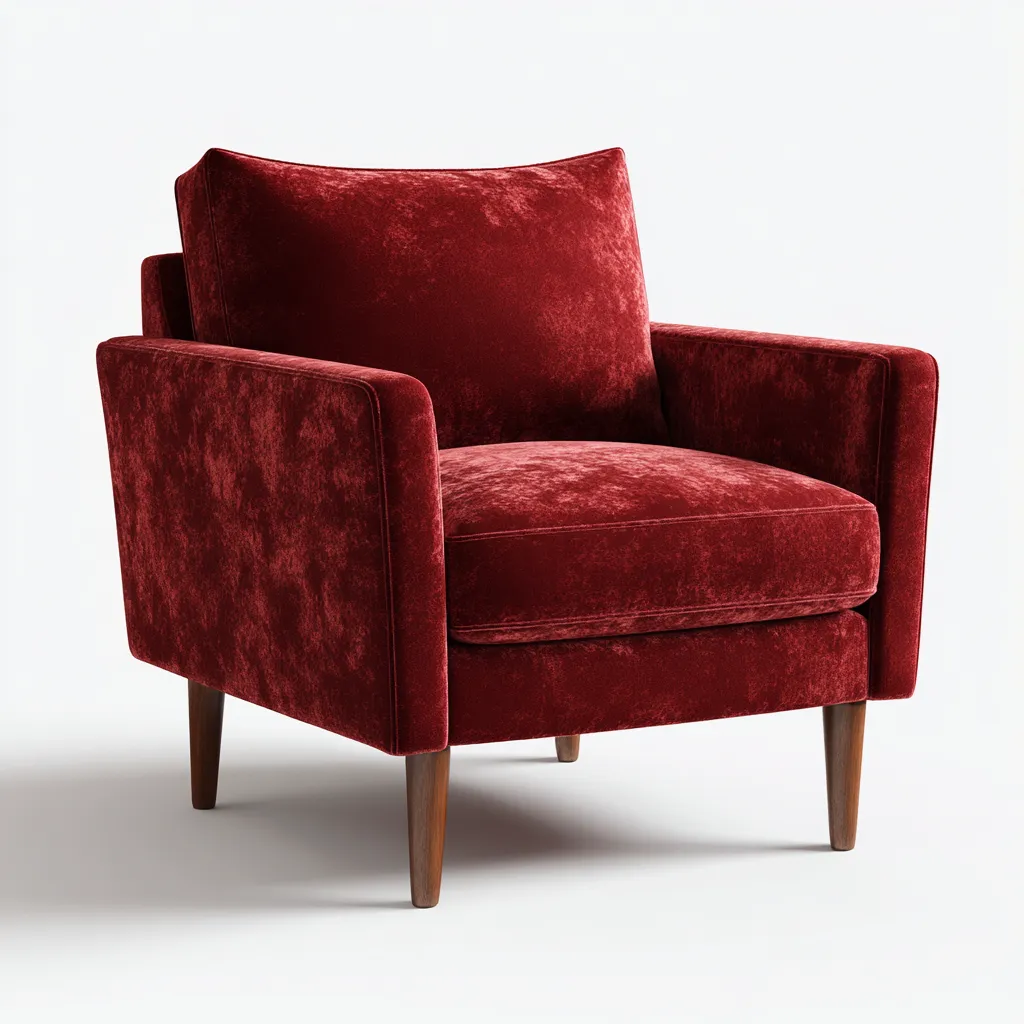 Poltrona in velluto 85x85x80 cm - rosso - design moderno-Sereneete