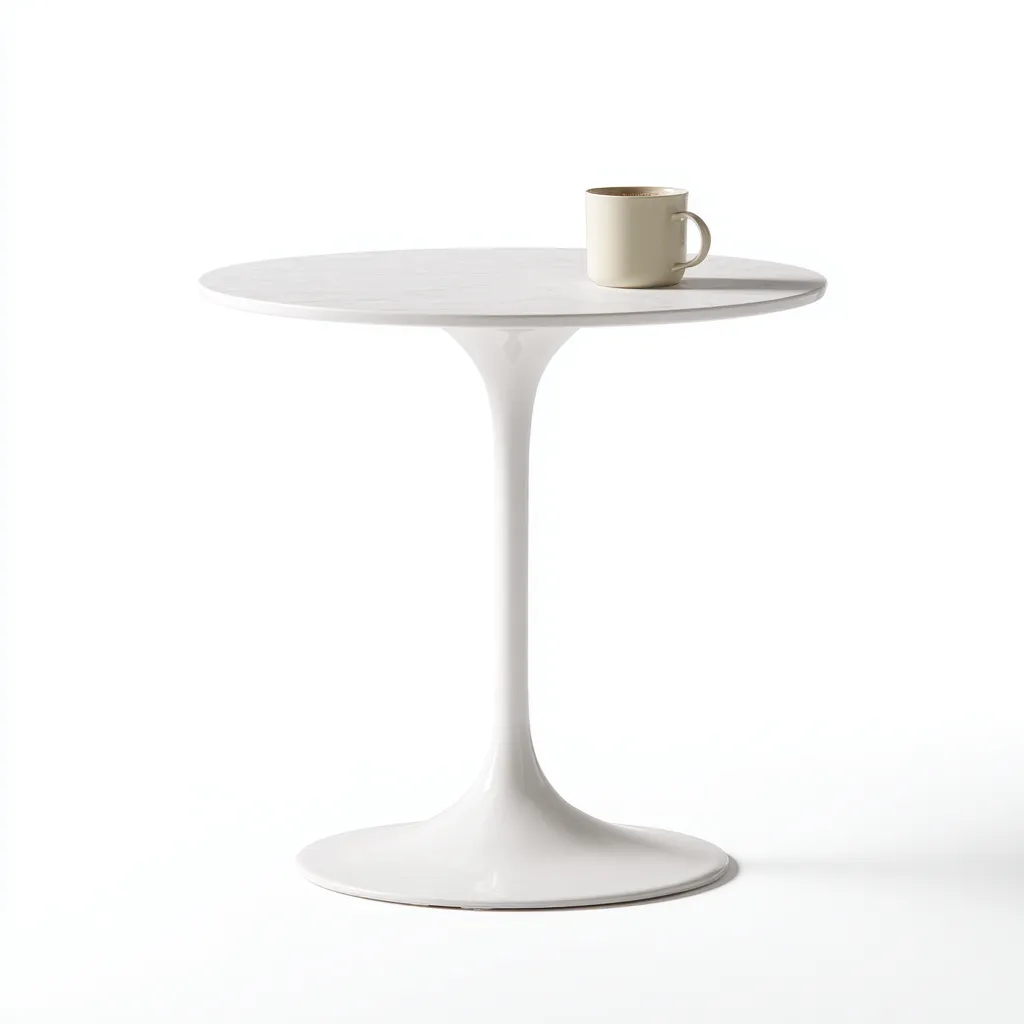 Tavolo da pranzo rotondo in marmo e metallo 80x80x74 cm - bianco - design moderno minimalista-Sereneete