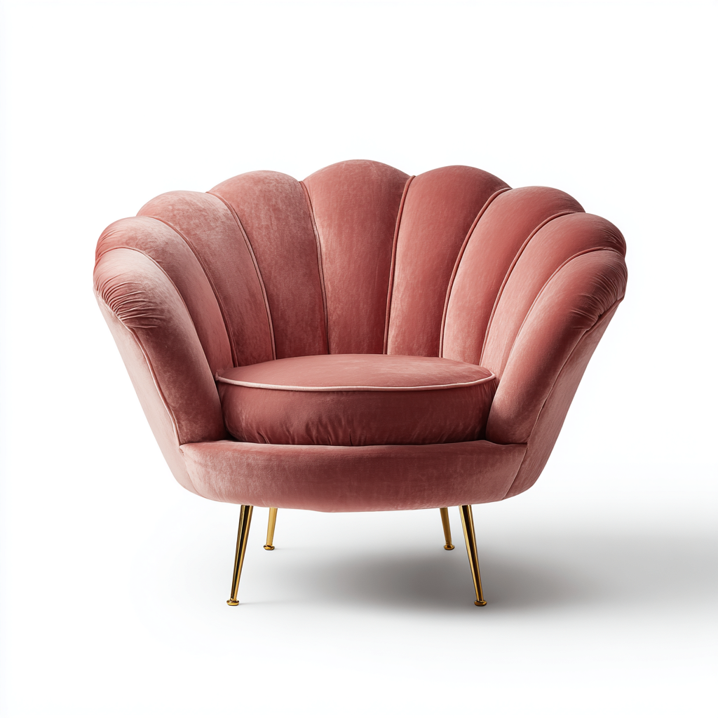 Poltrona velluto 80x80x85 cm - rosa antico - moderno-Sereneete