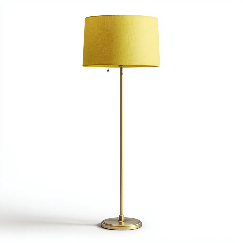 Lampada da terra in metallo e tessuto 36x36x150 cm - ottone-giallo - design moderno-Sereneete