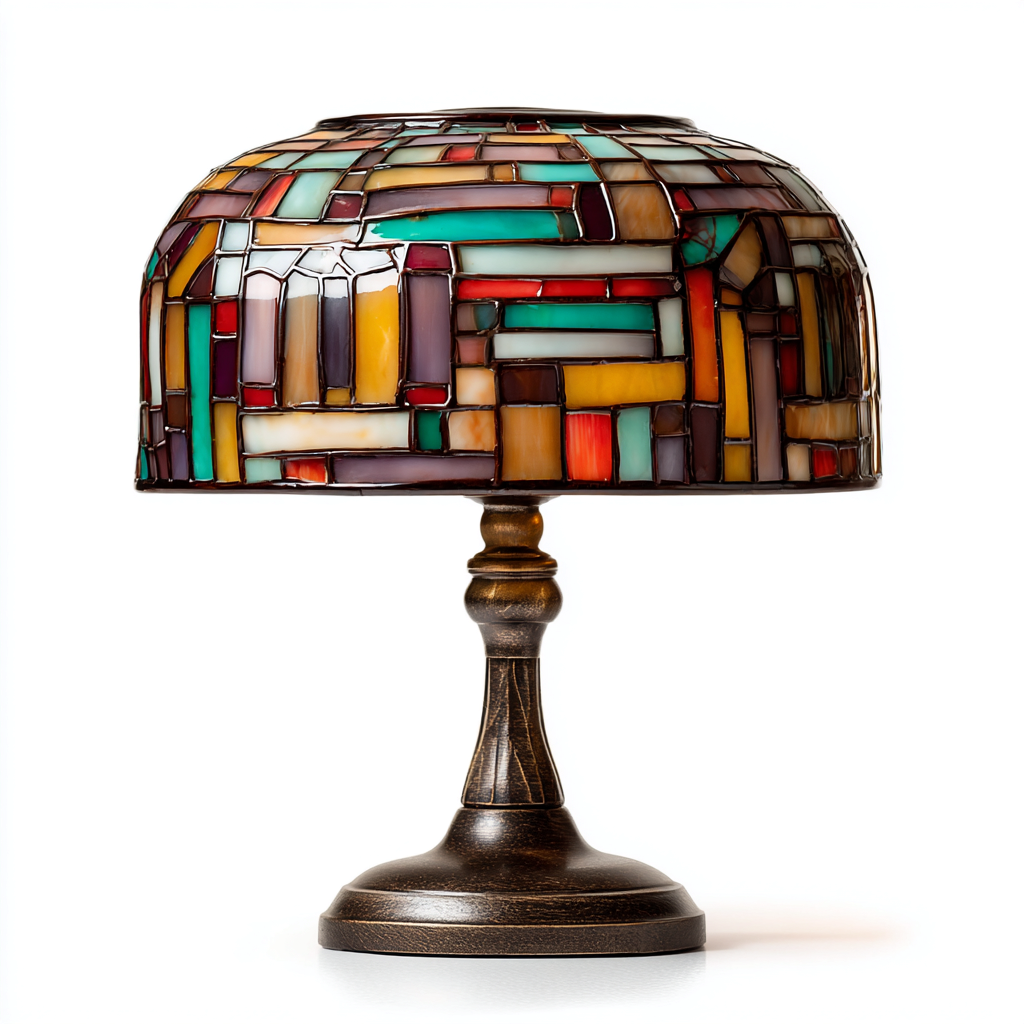 Lampada da tavolo - vetro e metallo 25x25x40 cm - multicolore - stile classico Tiffany-Sereneete