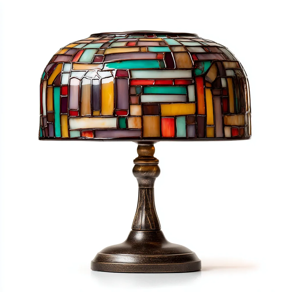 Lampada da tavolo - vetro e metallo 25x25x40 cm - multicolore - stile classico Tiffany-Sereneete