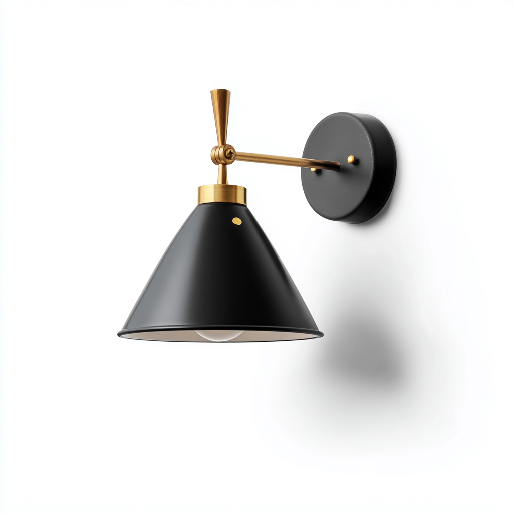 Applique - metallo 19x21x24 cm - nero-oro - stile moderno-Sereneete