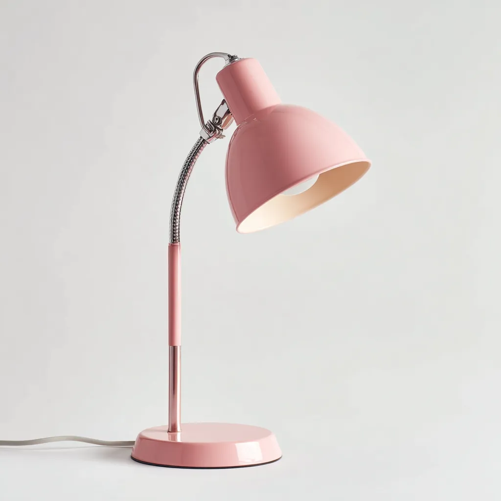 Lampada da tavolo - metallo 16x20x38 cm - rosa - design moderno-Sereneete