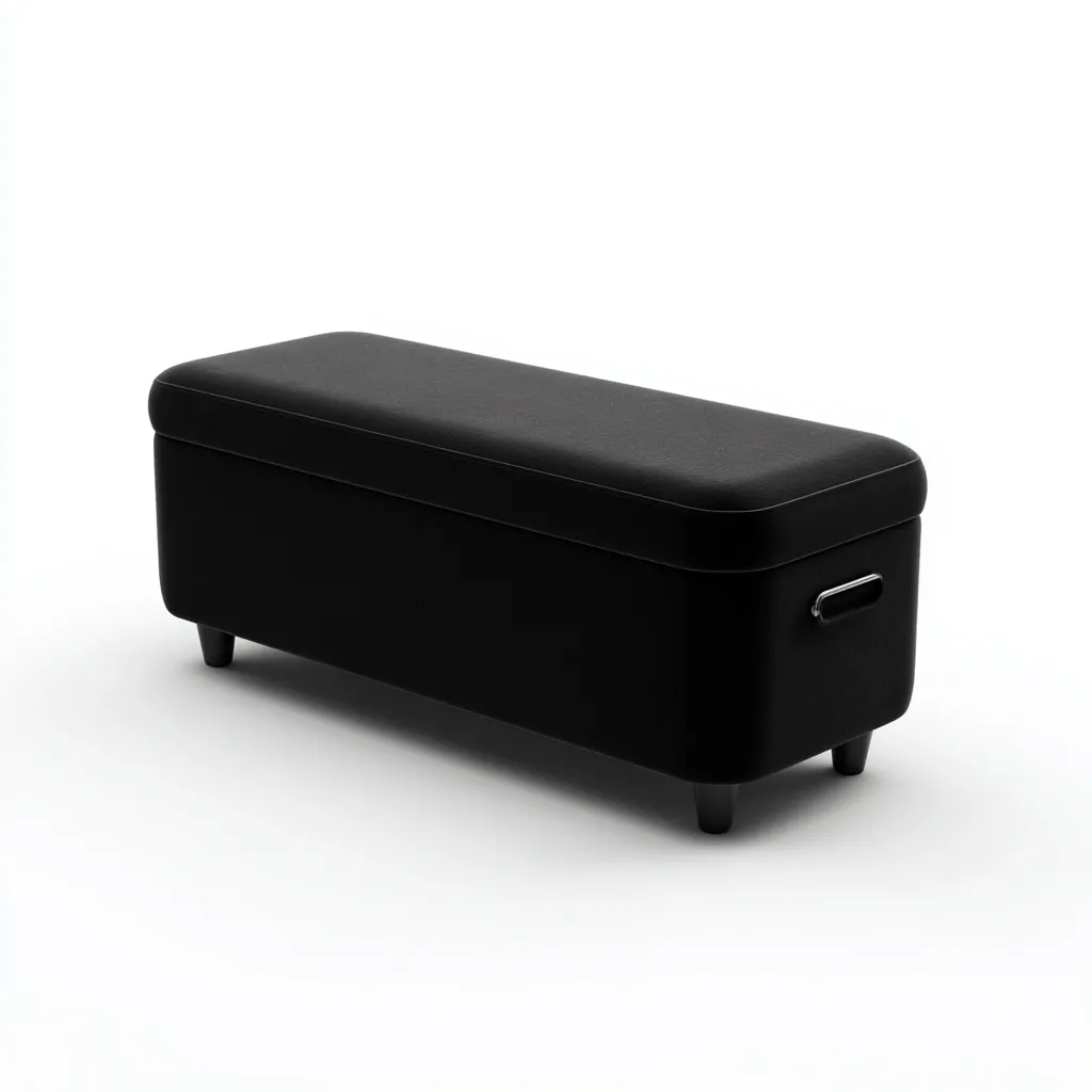 Panca da ingresso - similpelle 110x40x45 cm - nero - stile moderno minimalista-Sereneete