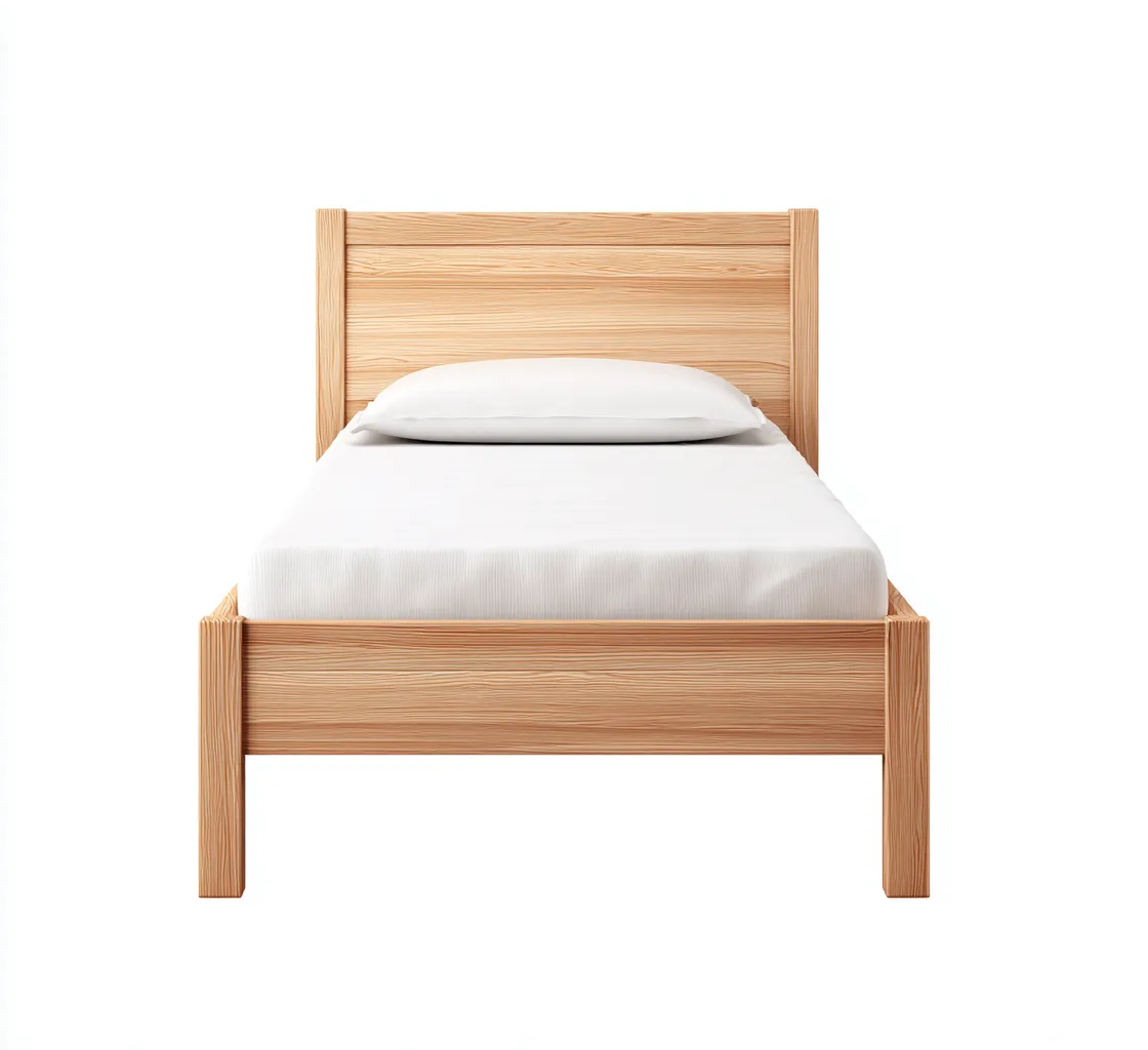 Letto singolo - legno massiccio - 200x100x95 cm - pino naturale - stile scandinavo-Sereneete