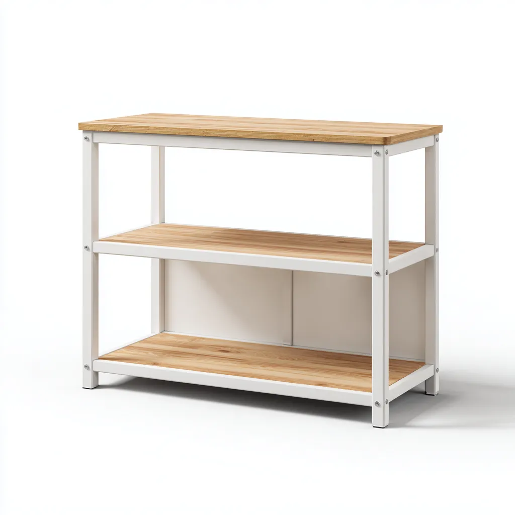 Scarpiera legno e metallo 80x30x70 cm - bianco e rovere chiaro - stile moderno minimalista-Sereneete