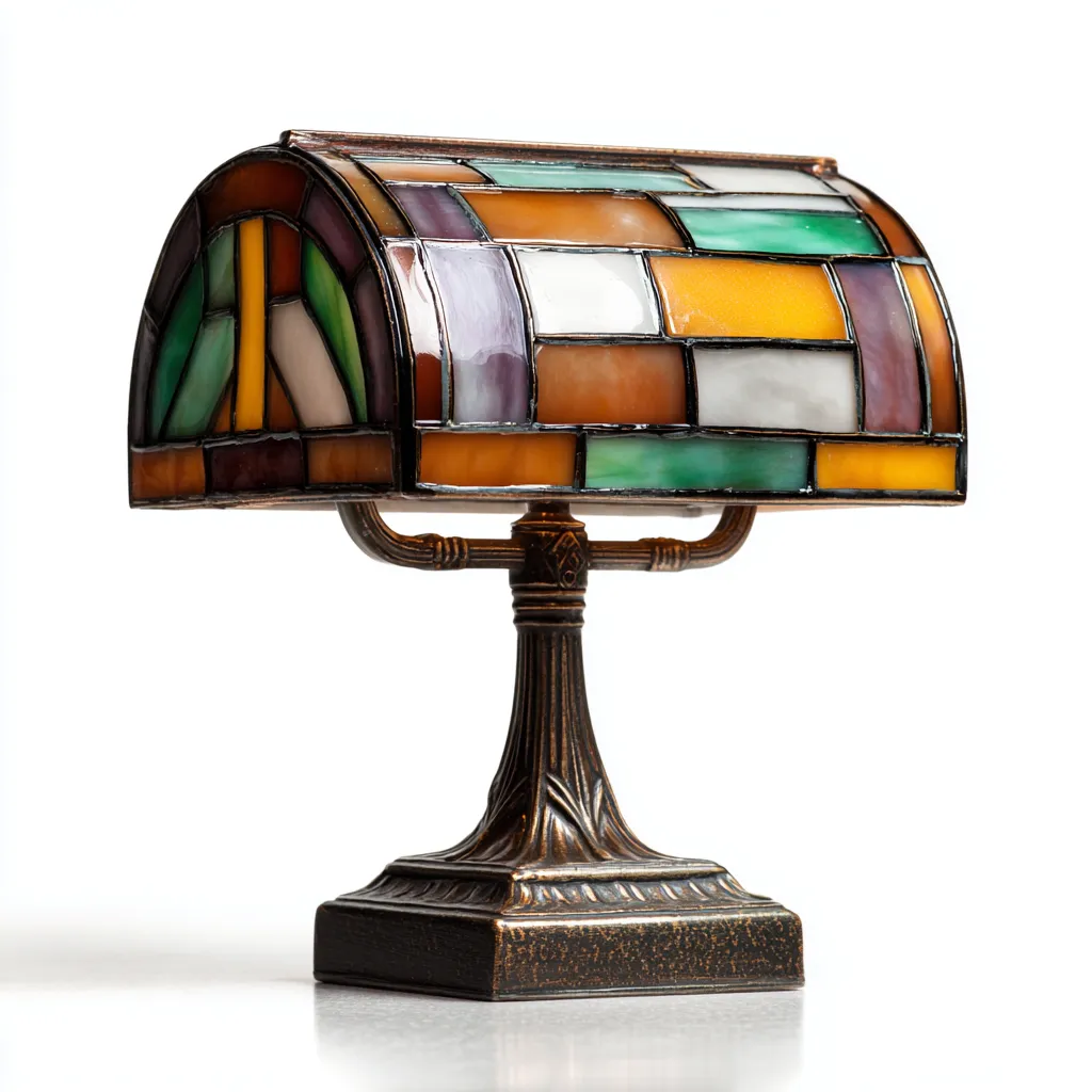 Lampada da tavolo vetro colorato e metallo 28x20x40 cm - multicolore - stile classico Tiffany-Sereneete