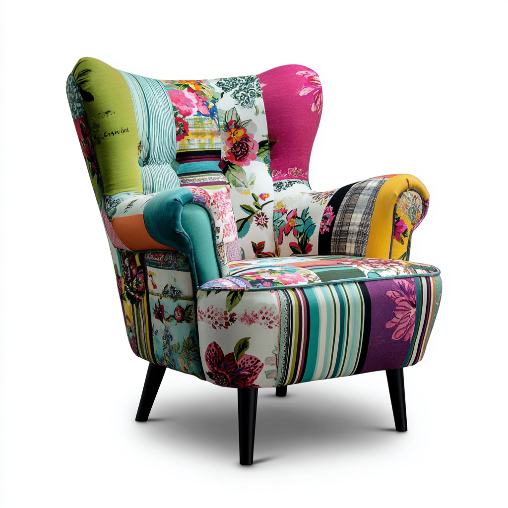 Poltrona patchwork 80x85x95 cm - multicolore - vintage-Sereneete