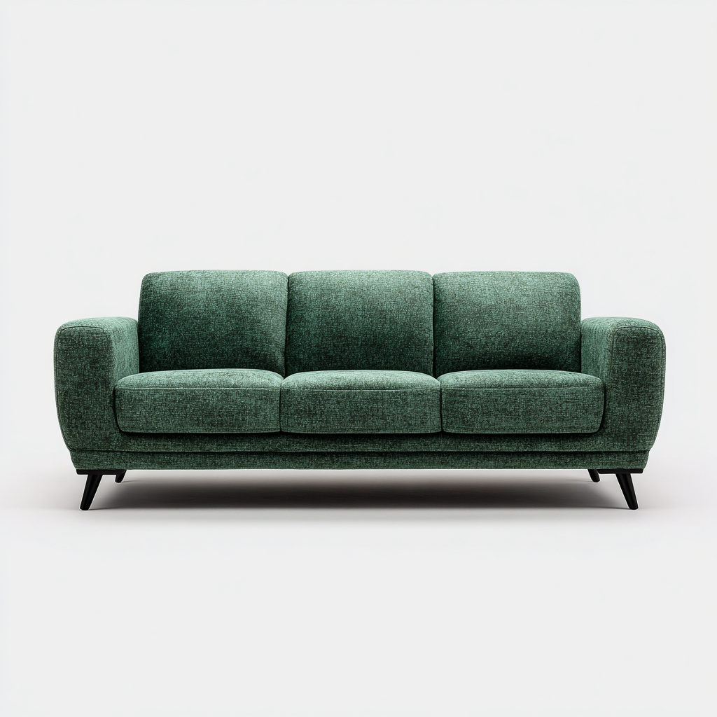 Divano lineare 210x85x90 cm - tessuto - verde - design moderno e confortevole-Sereneete