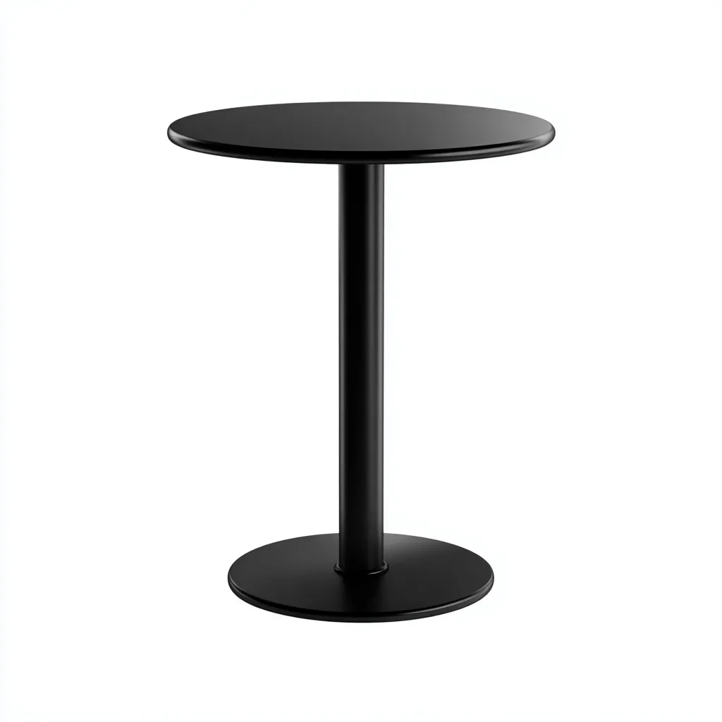 Tavolo da pranzo rotondo in metallo 75x75x75 cm - nero opaco - design minimalista moderno-Sereneete