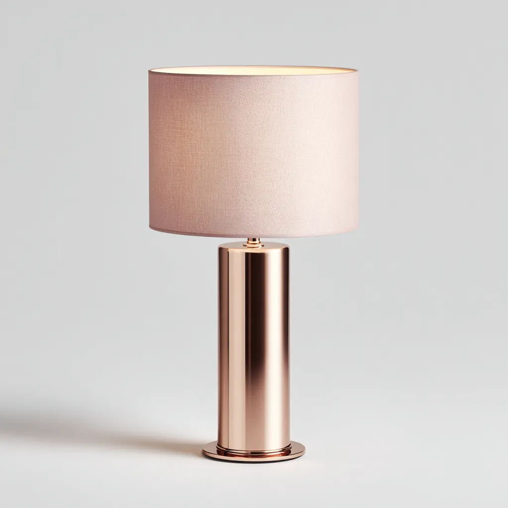 Lampada da tavolo in metallo 30x30x50 cm - rosa-oro - stile moderno-Sereneete