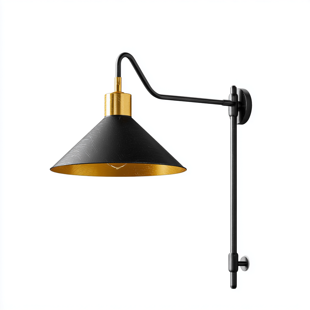 Applique da parete in metallo 20x20x30 cm - nero-oro - stile moderno-Sereneete