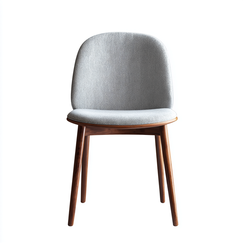 Sedia da pranzo in legno e tessuto 49x52x84 cm - grigio chiaro e noce - stile moderno minimalista-Sereneete