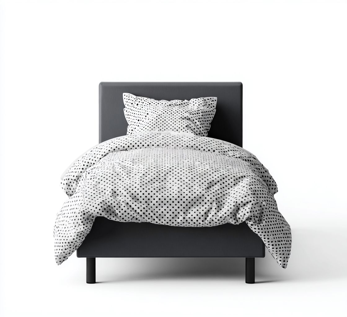 Letto singolo - tessuto e metallo 100x200x100 cm - grigio - stile moderno-Sereneete