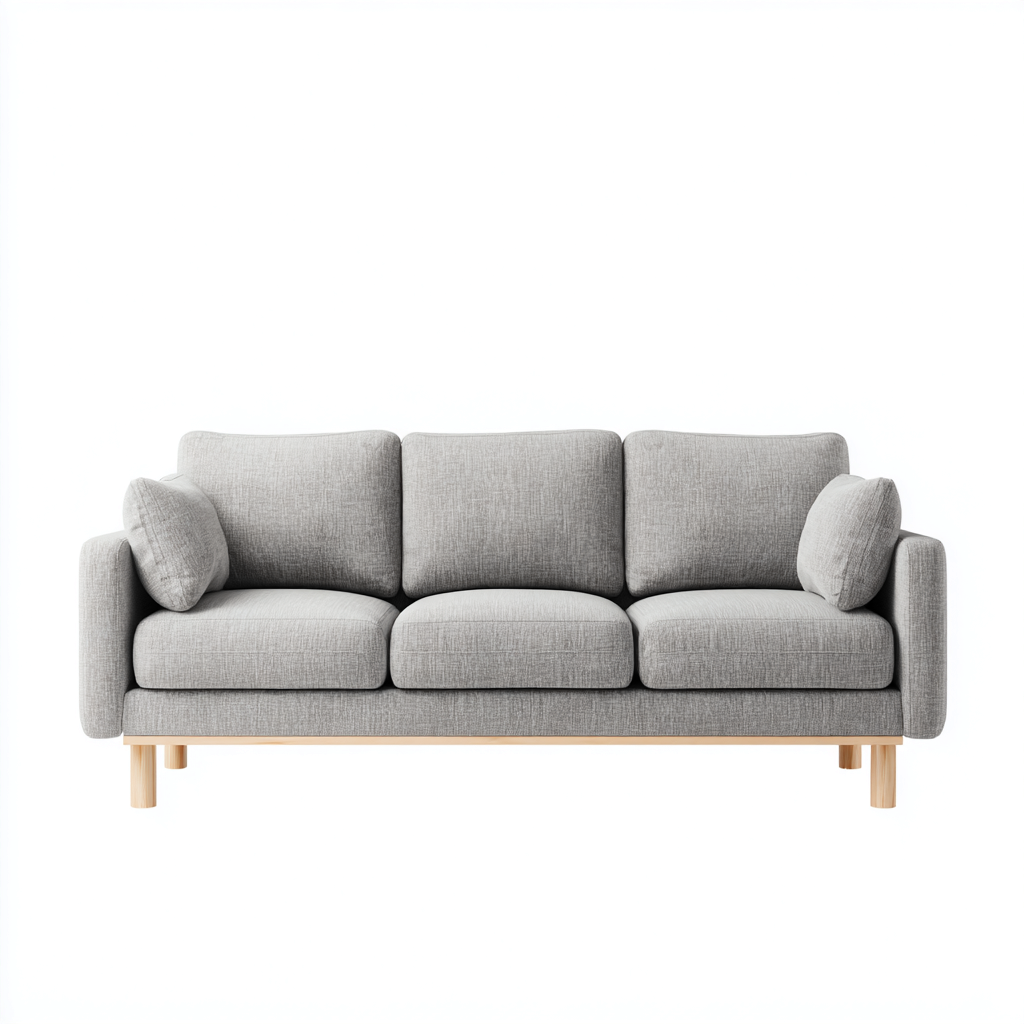 Divano lineare tessuto 200x90x85 cm - grigio chiaro - moderno-Sereneete