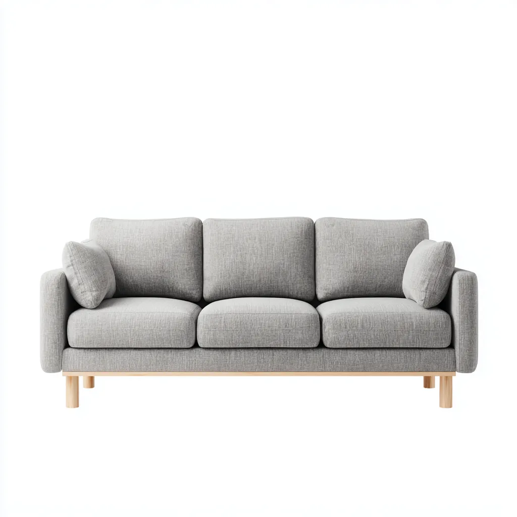 Divano lineare tessuto 200x90x85 cm - grigio chiaro - moderno-Sereneete