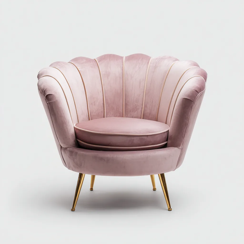 Poltrona in velluto 90x85x80 cm - rosa - design contemporaneo-Sereneete